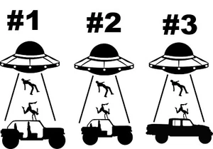 Easter Egg Alien Abduction Vinyl Decal For Jeeps, Cars, Trucks, Laptops, etc. - Picture 1 of 6