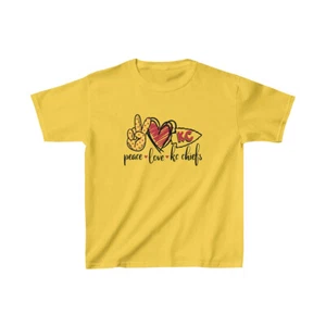 Peace Love and Chiefs | Kansas City Chiefs | Kids Heavy Cotton Tee - Picture 1 of 5