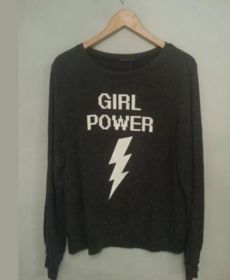 21. Pulôver BBJ Wildfox Couture "GIRL POWER" novo com etiquetas tamanho P - Imagem 1 de 4