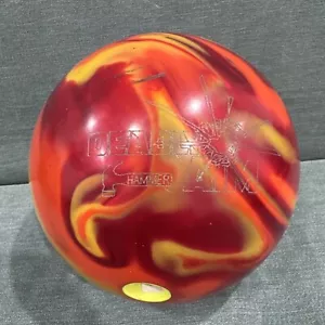 Hammer Deadly Aim 15 Pound Bowling Ball Drilled Rare Orange Yellow Red USBC Used - Picture 1 of 23