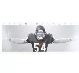 Brian Urlacher Signed Chicago Bears 15.75x40 Poster/Inscribed "HOF 18" - Picture 1 of 3