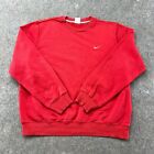 Nike Sweater Mens XL Red Pullover Sweatshirt Club Fleece Cotton Blend Distressed