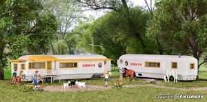 Kibri H0 15704 Bausatz Schausteller- und Circuswagen 2 Stück NEU OVP - Bild 1 von 3