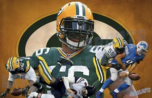 Green Bay Packers Lithograph print of Julius Peppers 17 x 11 - Picture 1 of 1