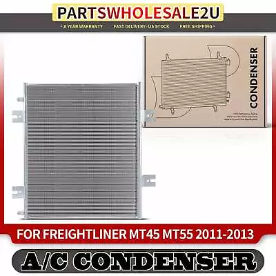 A/C Condenser w/ Bracket for Freightliner MT45 MT55 2011 2012 2013 2267959000 - Image 1 of 4
