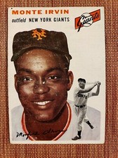 1954 Topps #3 Monte Irvin New York Giants Authentic Original Baseball Card