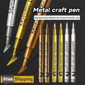 Juego de 3 rotuladores metálicos - oro, plata, cobre para manualidades, álbumes de recortes - Imagen 1 de 15