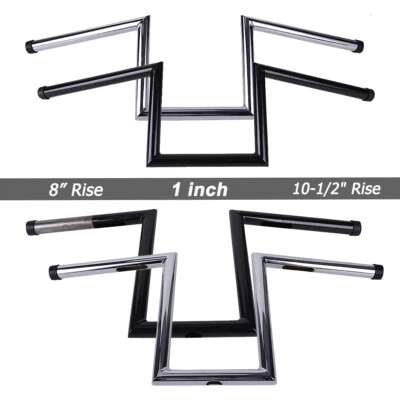 For Honda Shadow VLX 600 Bobber Black Motorcycle Z-Bar Handlebar 1" Drag Bars - Image 1 of 4