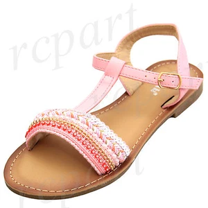 New girl kids sandals light pink buckle closure casual open toe summer - Picture 1 of 1