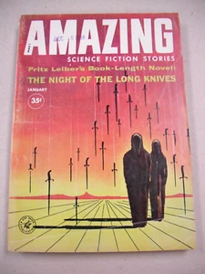 "AMAZING STORIES" 1/60 FINE! FRITZ LEIBER NOVEL `NIGHT OF THE LONG KNIVES`! - Imagen 1 de 5