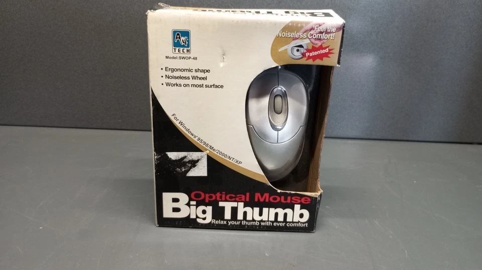 Vintage new A4 tech Big Thumb 3d optical mouse model swop-48 - Image 1 of 4