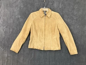 George ME Suede Jacket Women's Medium Full Zip Tan MARKS - Picture 1 of 18