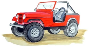 Aufkleber Vinyl Sticker Rot Jeep Made in USA - Bild 1 von 1