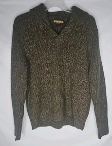 Ralph Lauren Rugby Maglione Uomo Tg XL Marrone Scialle Collare Maglia Grossa Toppa Gomito - Foto 1 di 5