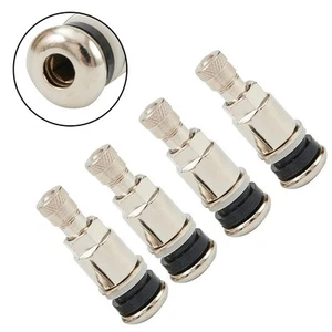 4 X Pneu Valve Boulon En Tige Pour For-Bbs Alloys Roues Chrome Argenté Métal Van - Picture 1 of 17