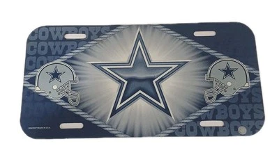 Placa de matrícula de plástico hecha en EE. UU. Wincraft etiqueta de precio original años 90 de Dallas Cowboys Foto 1 de 4