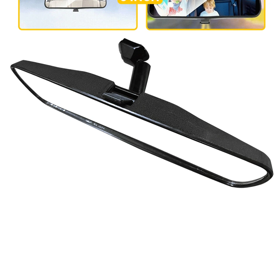 Espejo retrovisor plano universal vista interior adhesivo espejo de alta definición 8" Foto 1 de 4