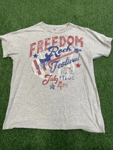 T-shirt uomo XL Freedom Rock Festival grafica 4 luglio grigio patriottico - Foto 1 di 4