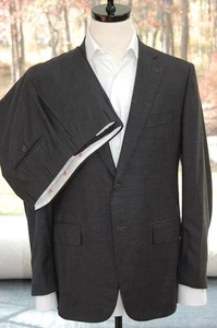 ISAIA Base Gregory Suit | EU 52R US 42R | Dark Gray Wool/Silk Flannel | 36 Waist - Picture 1 of 15