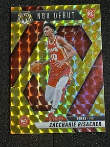 2024-2025 Mosaic Yellow Reactive NBA Debut #269 Zaccharie Risacher Hawks - Picture 1 of 2