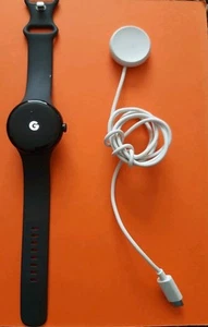 Google Pixel Watch 1st Gen, Great Condition, Clean, Black Band, Factory Reset - Zdjęcie 1 z 4