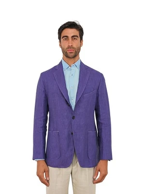 $1650 RUBINACCI NAPOLI Purple Unlined Jacket Sport Coat  100% Linen 40 US 50 EU - Image 1 of 4