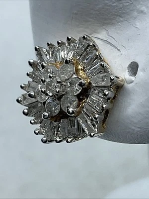 CASUAL Solid 10K Yellow Gold 1.00TCW Genuine Diamonds STUD Earrings 2.6gr. - Image 1 of 4