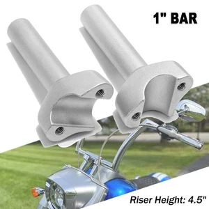 4.5" Straight Handlebar Risers Black For Harley 1" Bar Sportster Dyna Softail US - Picture 1 of 15