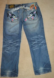 Christian Audigier Men's Jeans Size 40x32 - Picture 1 of 4