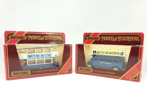 2 x Matchbox Models of Yesteryear Y-23 1922 AEC Omnibus & Y-15 Preston Tramway - Picture 1 of 12