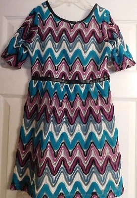 Hermoso Vestido Para Niña KC Parker By Hartstrings Manga Corta Zig Zag Talla 8 Foto 1 de 4