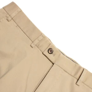 Hiltl NWT Chinos / Casual Pants Size 33 US Dayne In Solid Beige Cotton Blend - Picture 1 of 15