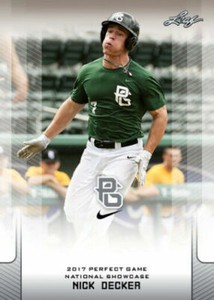 NICK DECKER 2017 LEAF "1ST EVER PRINTED" PERFECT GAME ROOKIE CARD! 