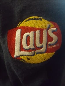 Men's Pullover LAYS Long Sleeve Shirt Medium Top Navy Blue Crew Neck Cotton EUC - Picture 1 of 1