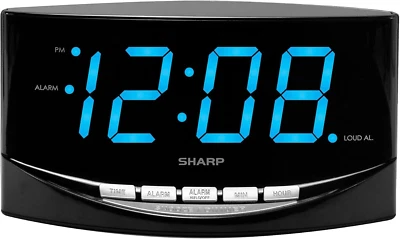 Easy to See Alarm Clock with Jumbo 2” Numbers - Bright Blue LED Display - Easy S - Image 1 of 4