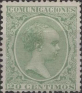 Spain 1889 Alfonso XIII 5c green, mint heavily hinged - Picture 1 of 2