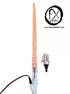SINGLE 3FT quick disconnect ORANGE LED light whip SXS ATV UTV rzr - Picture 1 of 3