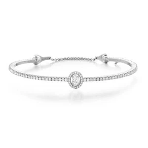 Messika 0.92Cttw Skinny Glam'Azone Diamond Bangle Bracelet 18K White Gold Medium - Picture 1 of 5
