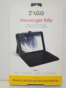 New ZAGG Messenger Folio for Apple iPad Air(3rd Gen), iPad Pro 10.5 - Black - Picture 1 of 5