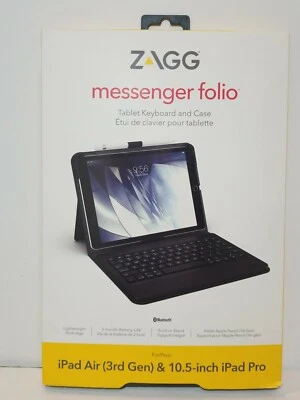 New ZAGG Messenger Folio for Apple iPad Air(3rd Gen), iPad Pro 10.5 - Black - Image 1 of 4