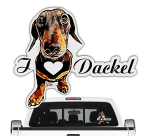Dackel Teckel Hundeaufkleber - I Love Dackel Liebe Auto Aufkleber autoaufkleber - Bild 1 von 3
