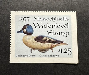 WTDstamps - 1977 MASSACHUSETTS - State Duck Stamp - Mint OG NH - Picture 1 of 2