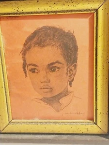 J. Macdonald Henry Vintage Set Of 3 Black Children Charcoal Print/lithographs - Picture 1 of 6