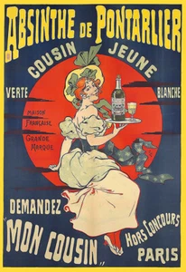 Póster artístico absenta de Pontarlier Paris Deco pub bar estampado bebida - Imagen 1 de 1