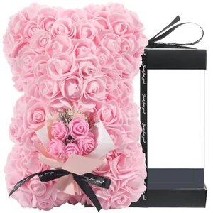 Mothers Day Rose Bear - Rose Teddy Bear Gift for Mom10 inch Teddy Flower Bear... - Picture 1 of 7