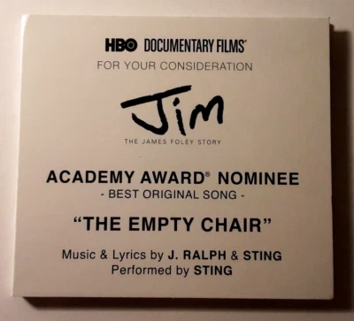 J. Ralph & Sting ‎– The Empty Chair * promo single CD * Jim James  Foley Story - Image 1 of 3