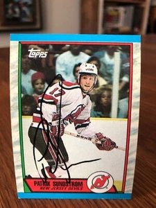 1989-90 TOPPS #56 PATRIK SUNDSTROM SIGNED AUTOGRAPHED CARD - Picture 1 of 1