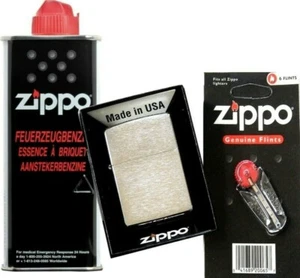 ZiPPO No.1 Klassiker Set + GRATIS DIAMANT GRAVUR / ORIGINAL Benzin + Zündsteine - Bild 1 von 2