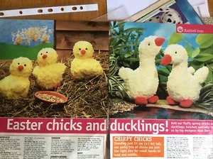 ALAN DARTS EASTER CHICKS & DUCKLINGS VINTAGE KNITTING PATTERN - Picture 1 of 6