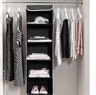 5-shelf Hanging Closet Organizer - 6 Pockets for Clothes and Accesoiries